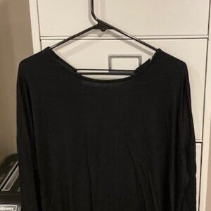 7th Ray - Black Long Sleeve T-Shirt - Twist Open Back - Medium - NWT